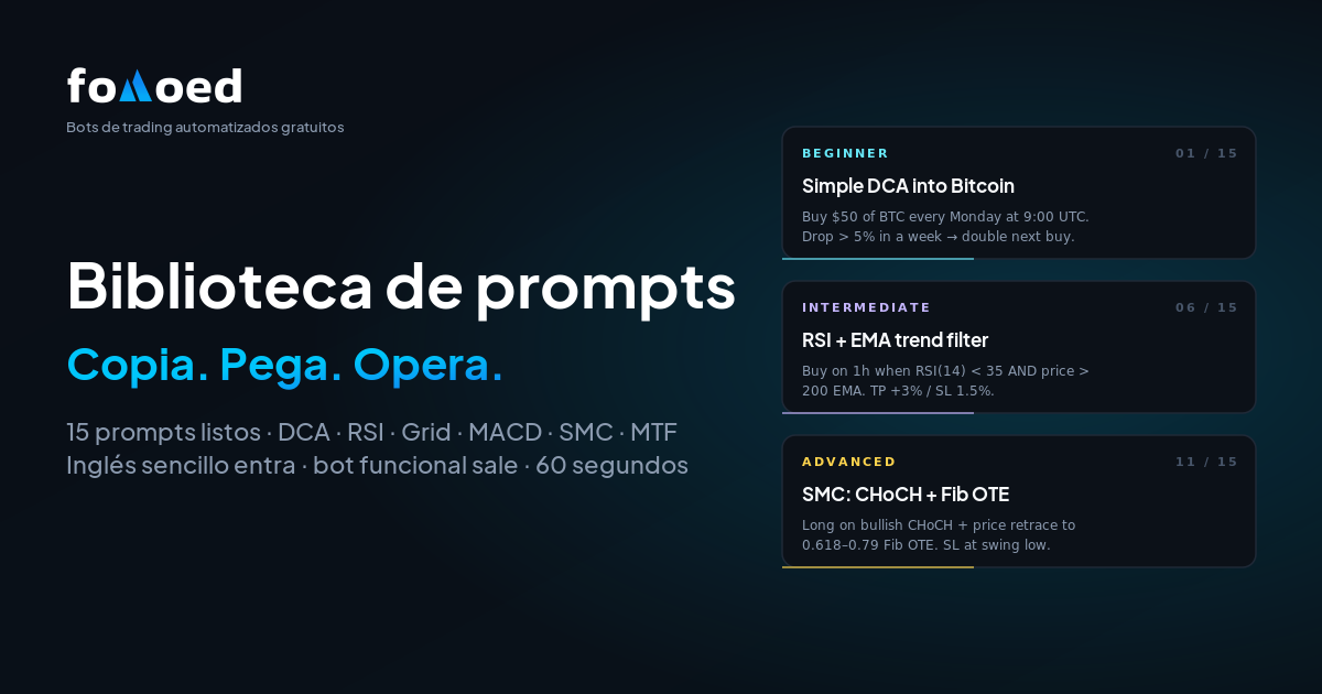 15 prompts para bots de trading con IA listos para copiar y pegar (sin código, 2026)