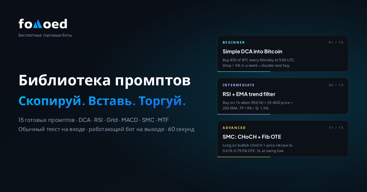 15 промптов для AI-торгового бота, готовых к копированию (без кода, 2026)