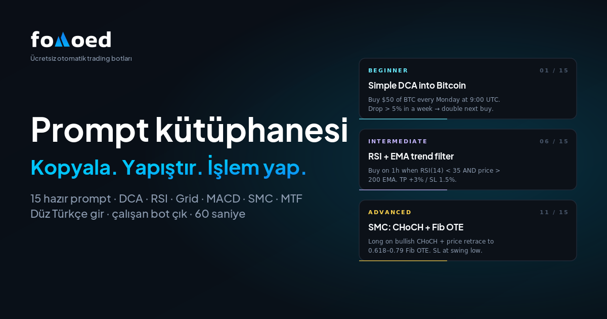 Kopyala-Yapıştır ile Kullanabileceğiniz 15 AI Trading Bot Prompt'u (Kodsuz, 2026)