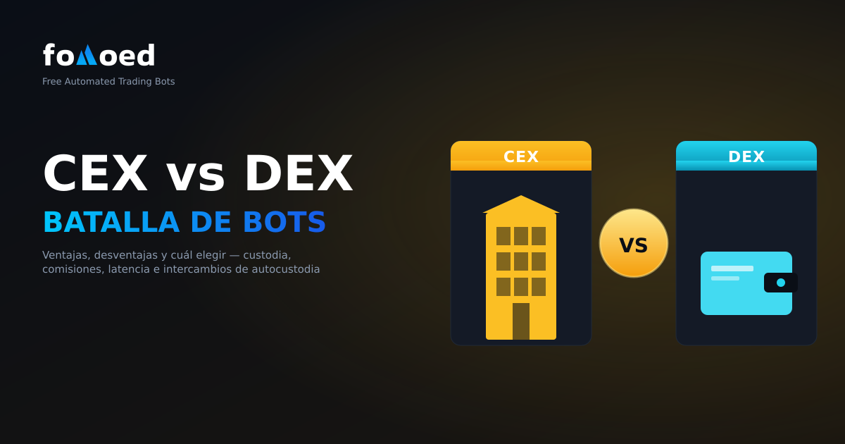CEX vs DEX Bots comerciales: pros, contras y cuál elegir