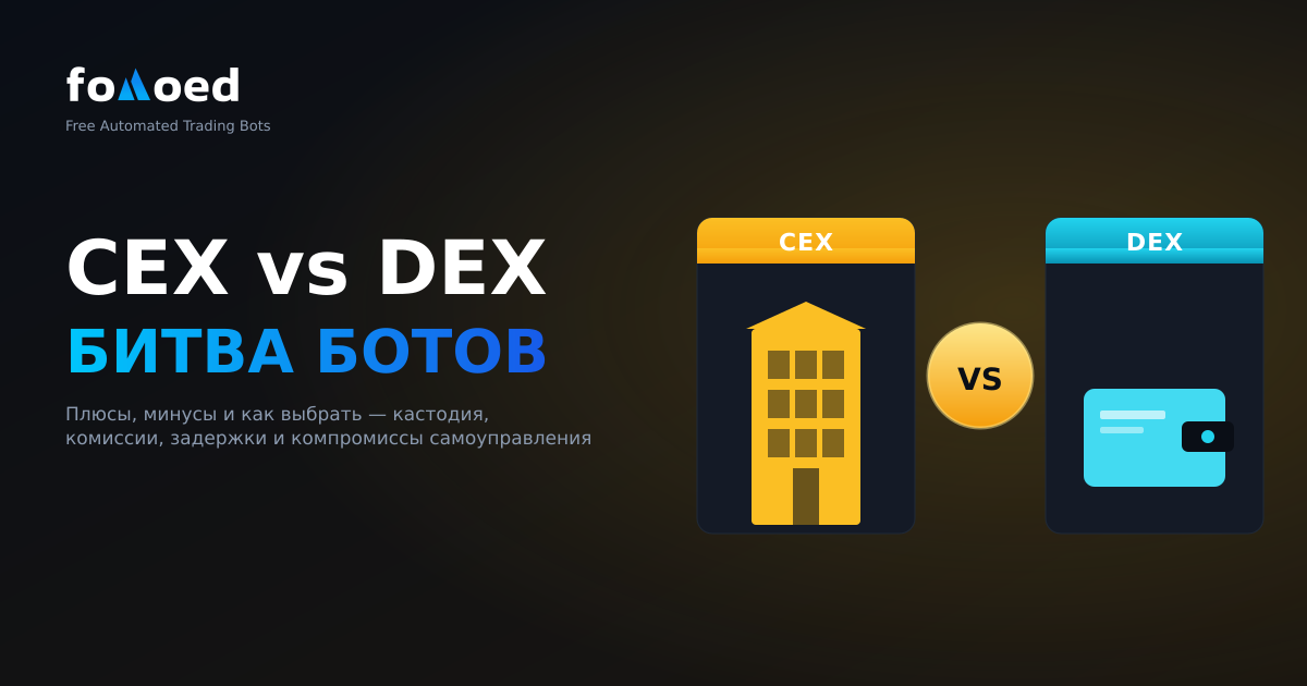 CEX против DEX торговых ботов: плюсы, минусы и что выбрать