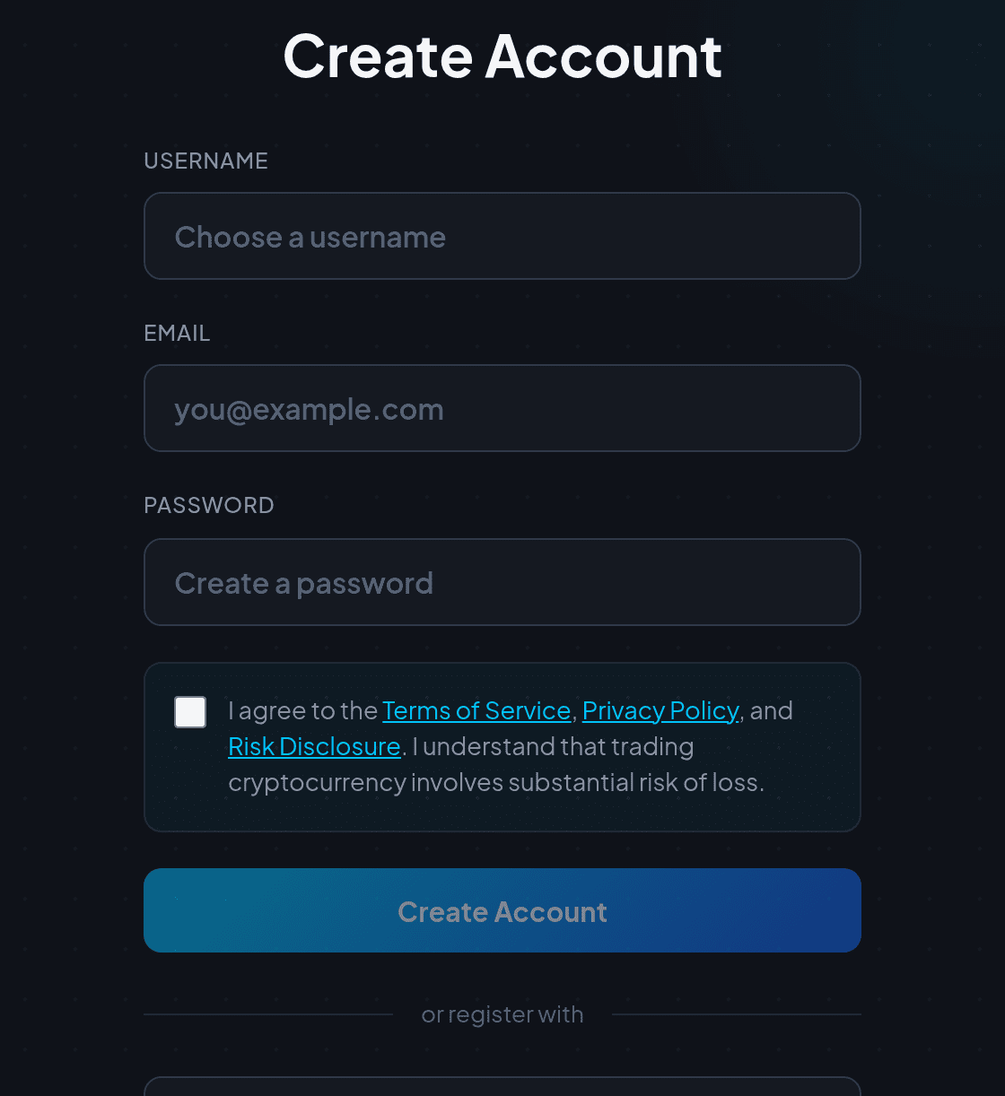 fomoed Registration Form